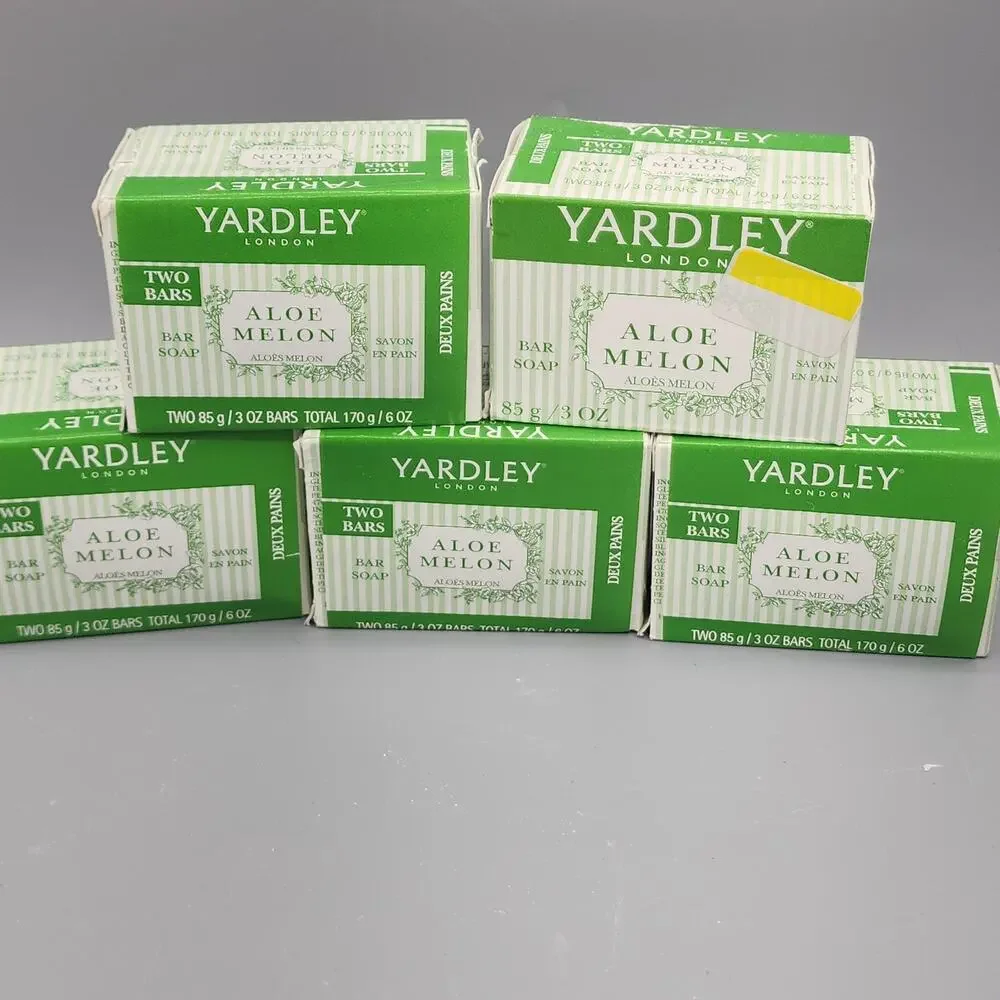 Yardley London ALOE & MELON 2 Soap Bars 3oz RARE Discontinued Bilingual Packagin
